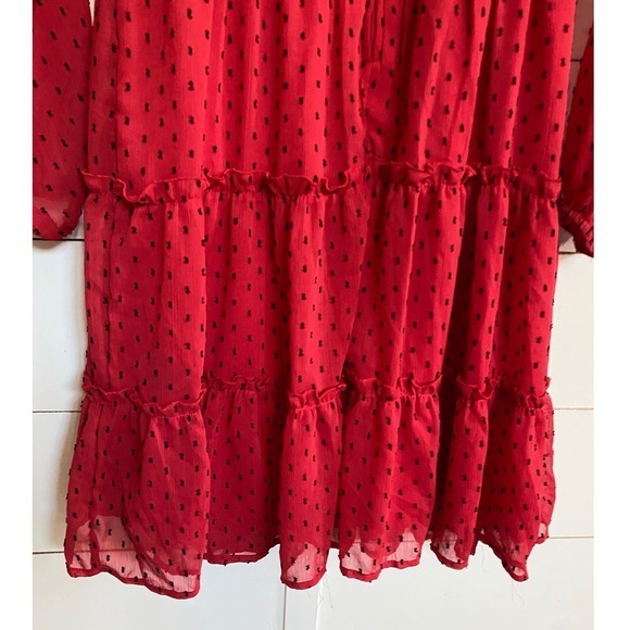 Trixxi Girl Red‎ Black Sheer Dot Party Dress Goth Red Devil Vamp - Juniors XL - Picture 11 of 12